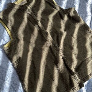 Olive Green Button-Up Vest